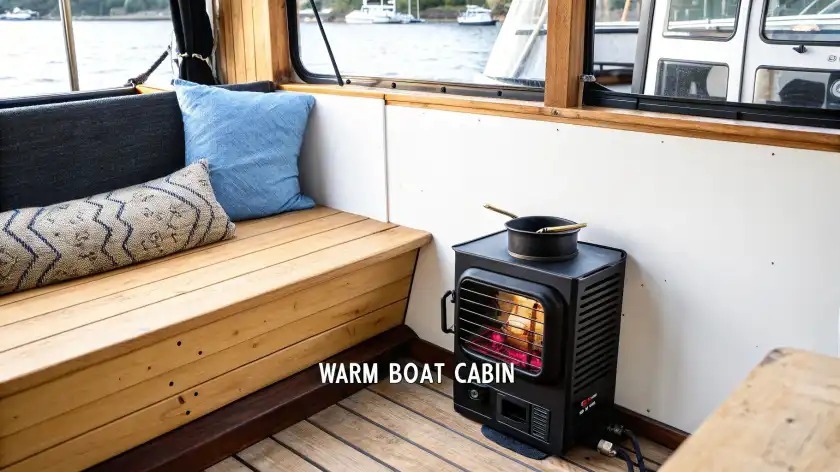 Warm Boat Cabin with Diesel Heater