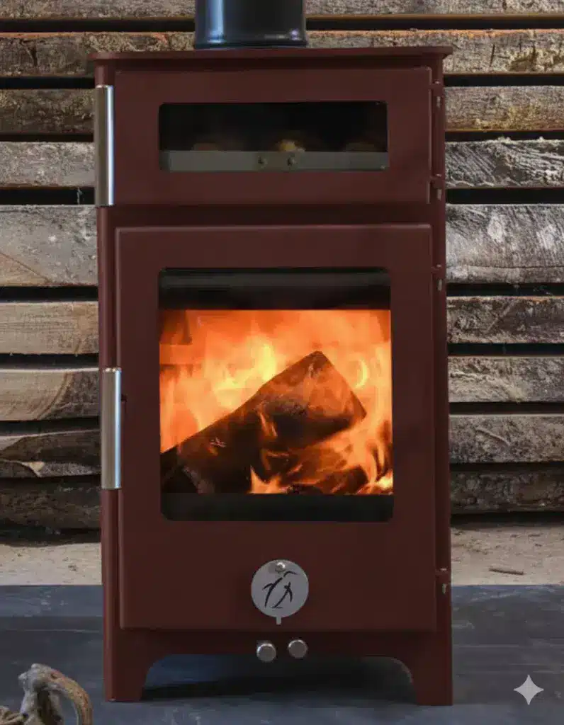 Hungry Penguin Boat Stove Colour Option - Charred Red