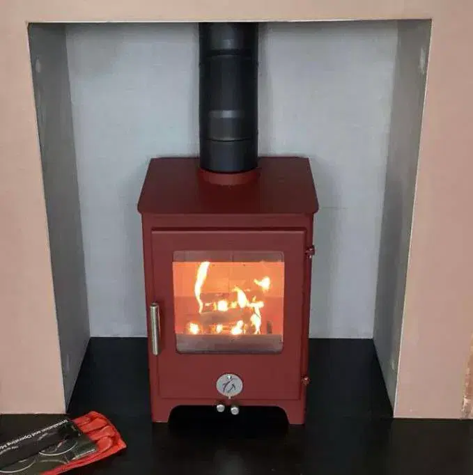 Short Penguin Boat Stove Colour Option - Charred Red