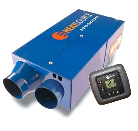 Propex Heatsource HS2000 compact LPG air heater with digital thermostat for smaller boats and narrowboats.
