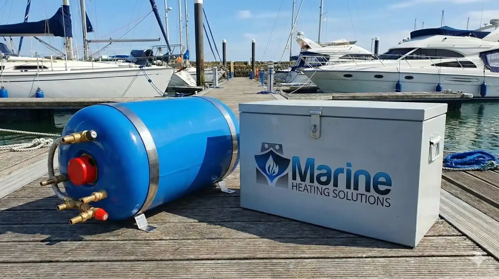 Surejust SureCal marine calorifier hot water storage tank with copper or stainless steel coils for boats.