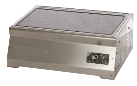 Wallas 85DP diesel stove with ceramic cooktop and stainless steel casing.