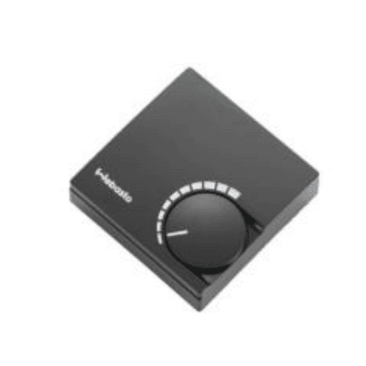 Webasto analog room thermostat for marine heaters with a rotary temperature dial.