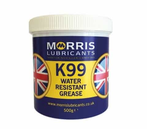500g tub of Morris Lubricants K99 water-resistant stern tube grease for narrowboats.