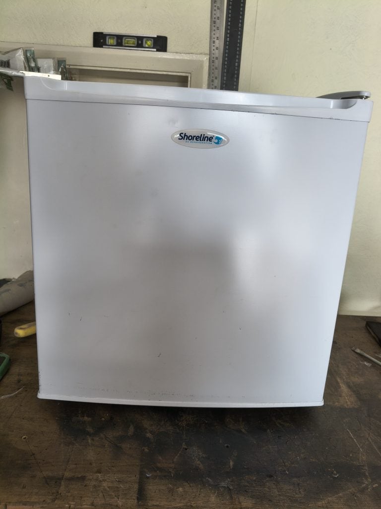 Front view of Shoreline SL-TT261 12V DC fridge