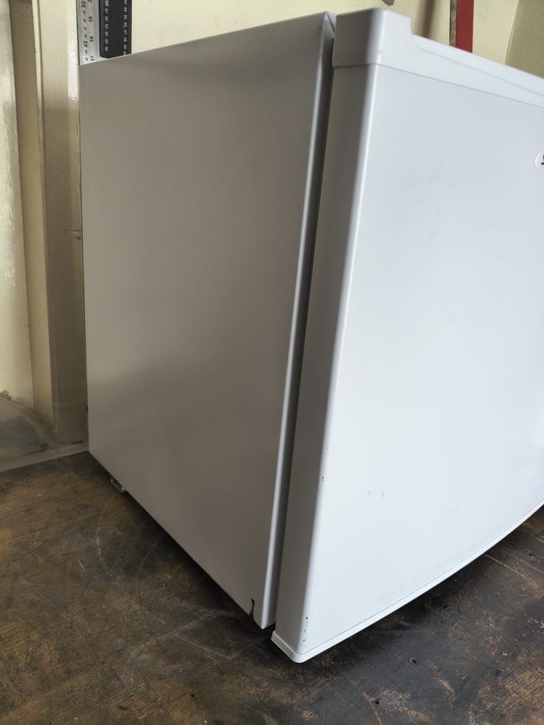 Left side view of Shoreline SL-TT261 12V DC fridge
